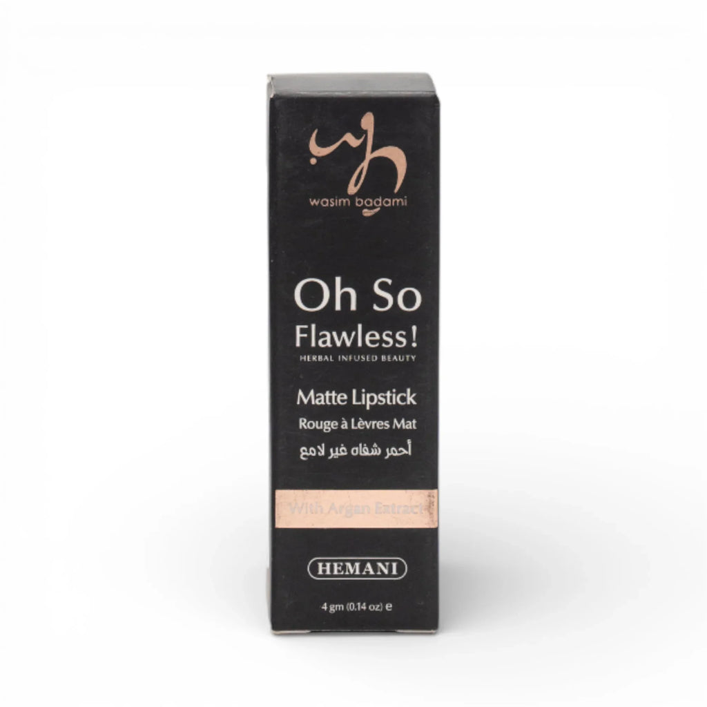 Wasim Badami Oh So Flawless Matte Lipstick with Argan Extract, herbal infused beauty product
