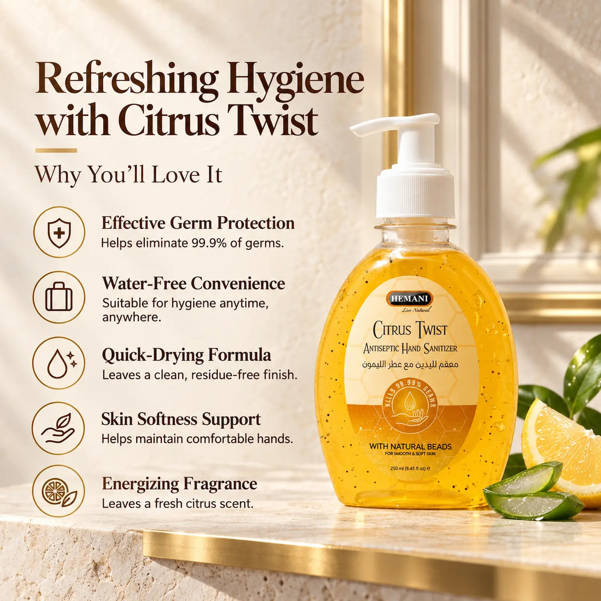 Antiseptic Hand Sanitizer 250ml - Citrus Twist