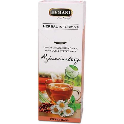 Picture of Herbal Tea Infusions - Rejuvenating Lemongrass, Chamomile, Hibiscus & Peppermint (25 Tea Bags)