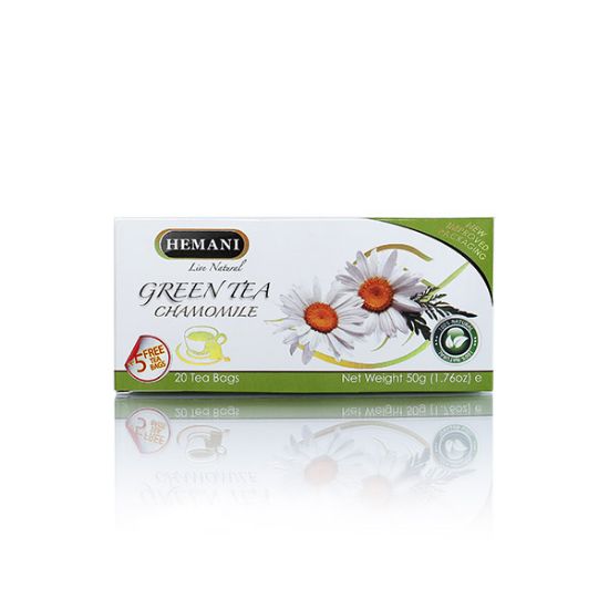 Green Tea - Chamomile  (20 Tea Bags) | Hemani Herbals 