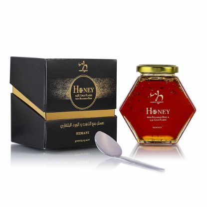 Strong immunity, improves memory, antibacterial, energy & stamina, antioxidant, anti- inflammatory, rose honey, gold flake honey, luxury honey, premium honey, 24K honey, luxury rose honey infused with edible gold, premium 24K gold honey for beauty and health, rose honey with gold flakes for skin benefits, best luxury honey with 24K gold, organic rose honey with edible gold infusion, rose honey with gold for wellness and vitality	