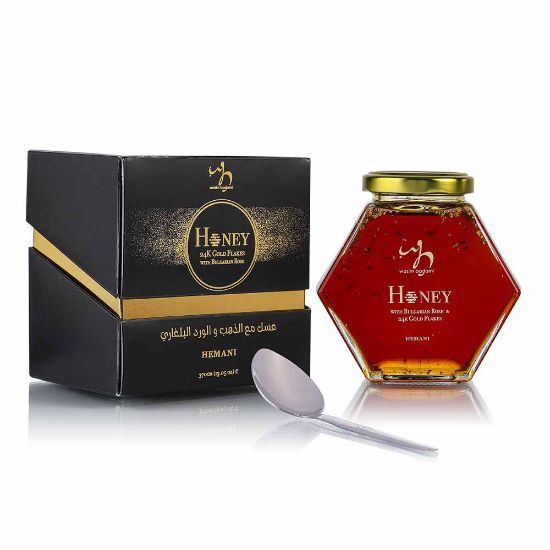 Strong immunity, improves memory, antibacterial, energy & stamina, antioxidant, anti- inflammatory, rose honey, gold flake honey, luxury honey, premium honey, 24K honey, luxury rose honey infused with edible gold, premium 24K gold honey for beauty and health, rose honey with gold flakes for skin benefits, best luxury honey with 24K gold, organic rose honey with edible gold infusion, rose honey with gold for wellness and vitality	