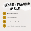 strawberry lip balm, natural lip balm, lip balm, moisturizing lip balm, lip care, soft lips, glossy lips, fruity lip balm, chapped lips repair, lip hydration, antioxidant lip balm, moisturized lips, dry & chapped lips, lip oil, fruity scented	