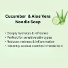 cucumber, aloe vera, cucumber & aloe vera, noodle Soap, soap, organic soap, herbal soap, bath & body, soothing, cooling, clear skin