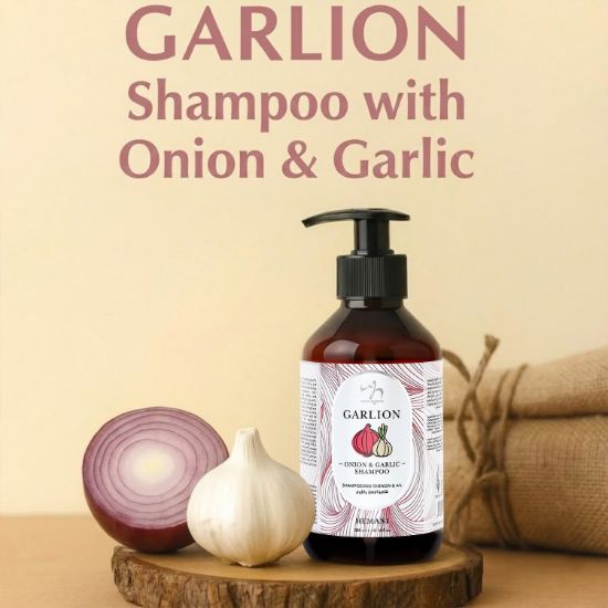 hair breakage, strong & shiny hair, hair fall and dandruff, garlic shampoo, onion shampoo, garlion shampoo, anti-hair fall shampoo, hair growth shampoo, WB garlion shampoo with onion and garlic extracts, best shampoo for hair fall and regrowth, herbal shampoo for scalp nourishment, natural shampoo to strengthen weak and thinning hair, onion and garlic shampoo for stronger, healthier hair