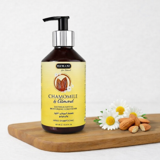 deeply hydrates, nourishes, itchy scalp, nourishes hair, chamomile, almond, soft & shiny hair, chamomile and almond conditioner, moisturizing conditioner, hair conditioner, smooth hair, anti-frizz conditioner, nourishing conditioner for dry hair, herbal conditioner, hydrating hair care, chamomile conditioner, almond conditioner