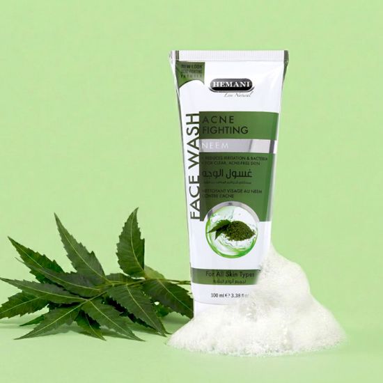 lightens spots & marks, anti acne, face wash, neem, neem facewash, acne free, redness, anti inflammatory, glowing skin, for all skin types, acne prone skin, pimples, acne face wash, best facewash for acne, facewash for acne & pimples, breakouts