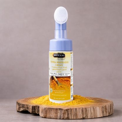 ubtan face wash, brightening cleanser, herbal foaming face wash, foaming face wash, face wash, face wash for glow, turmeric, untanm, ubtan foaming face wash for glowing skin, herbal brightening face wash for dull complexion, natural ubtan cleanser to remove impurities